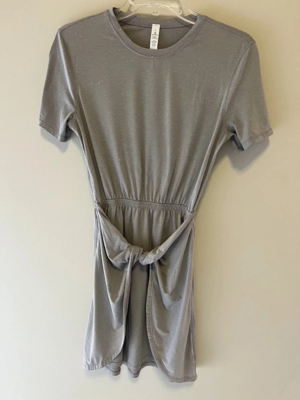 Lululemon Gray heather Unwind Your Mind short sleeve tee dress Women's Size 2